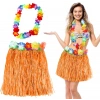 Durukar® Hawaii Luau Aloha Turuncu Püsküllü 40 cm Etek ve Hawaii Kolye Seti