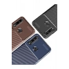 Durukar®  Huawei Y6P Kılıf Auto Focus Karbon Kapak - Kahverengi