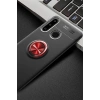 Durukar®  Huawei Y6P Kılıf Range Yüzüklü Silikon - Siyah-Kırmızı