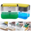 Durukar® Two-in-One Push Practical Liquid Soap Dispenser Pump and Dishwashing Sponge Holder