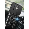 Durukar®  İnfinix Zero 30 4G Kılıf Pars Lens Yüzüklü Silikon - Siyah