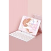 Durukar®  iPad Pro 12.9 (2024) Kılıf KC01 Smart Klavyeli Tablet Kılıfı - Pembe