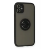 Durukar®   iPhone 11 Kılıf Montreal Yüzüklü Silikon Kapak - Siyah