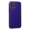 Durukar®  iPhone 11 Pro Kılıf Coco Deri Silikon Kapak - Mor