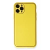 Durukar®  iPhone 11 Pro Kılıf Coco Deri Silikon Kapak - Sarı