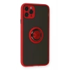 Durukar®  iPhone 11 Pro Kılıf Montreal Yüzüklü Silikon Kapak - Kırmızı
