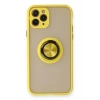 Durukar®  iPhone 11 Pro Kılıf Montreal Yüzüklü Silikon Kapak - Sarı
