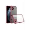 Durukar®  iPhone 11 Pro Max Kılıf Miami Şeffaf Silikon - Fuşya