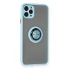 Durukar®  iPhone 11 Pro Max Kılıf Montreal Yüzüklü Silikon Kapak - Buz Mavi