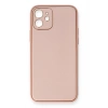 Durukar®  iPhone 12 Kılıf Coco Deri Silikon Kapak - Pembe