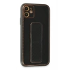 Durukar®  iPhone 12 Kılıf Coco Karbon Standlı Kapak - Siyah