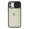 Durukar®  iPhone 12 Kılıf Palm Buzlu Kamera Sürgülü Silikon - Siyah