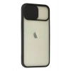 Durukar®  iPhone 12 Kılıf Palm Buzlu Kamera Sürgülü Silikon - Siyah