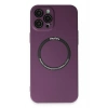 Durukar®  iPhone 12 Pro Kılıf Jack Magneticsafe Lens Silikon - Mürdüm