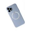 Durukar®  iPhone 12 Pro Kılıf Jack Magneticsafe Lens Silikon - Sierra Blue