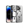 Durukar®  iPhone 12 Pro Kılıf Kross Magneticsafe Kapak - Gümüş