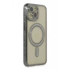 Durukar®   iPhone 13 Kılıf Joke Simli Magneticsafe Kılıf - Gri