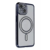 Durukar®   iPhone 13 Kılıf Joke Simli Magneticsafe Kılıf - Lacivert