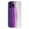 Durukar®  iPhone 13 Pro Kılıf Ebruli Lansman Silikon - Mor-Beyaz