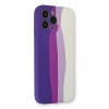 Durukar®  iPhone 13 Pro Kılıf Ebruli Lansman Silikon - Mor-Beyaz