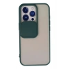 Durukar®  iPhone 13 Pro Kılıf Palm Buzlu Kamera Sürgülü Silikon - Yeşil