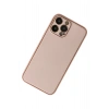 Durukar®  iPhone 13 Pro Max Kılıf Coco Deri Silikon Kapak - Pudra