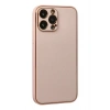 Durukar®  iPhone 13 Pro Max Kılıf Coco Deri Silikon Kapak - Pudra