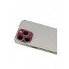 Durukar®  iPhone 13 Pro Max Rainbow Kamera Lens Koruma Cam - Koyu Kırmızı