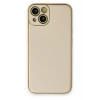 Durukar®  iPhone 14 Plus Kılıf Coco Deri Silikon Kapak - Gold