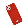 Durukar®  iPhone 14 Plus Kılıf Kelvin Kartvizitli Silikon - Kırmızı