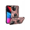 Durukar®  iPhone 14 Pro Kılıf Sofya Yüzüklü Silikon Kapak - Rose
