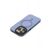 Durukar®  iPhone 14 Pro Max Kılıf Anka PC Magneticsafe Sert Metal Kapak - Sierra Blue