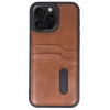 Durukar®  iPhone 14 Pro Max Kılıf Sara Kartvizitli Deri Kılıf - Taba