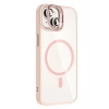 Durukar®   iPhone 14 Remim Lensli Magsafe Standlı Kapak - Pembe