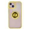 Durukar®  iPhone 15 Kılıf Montreal Yüzüklü Silikon Kapak - Sarı