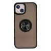 Durukar®  iPhone 15 Kılıf Montreal Yüzüklü Silikon Kapak - Siyah