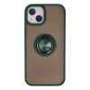 Durukar®  iPhone 15 Kılıf Montreal Yüzüklü Silikon Kapak - Yeşil