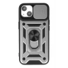 Durukar®  iPhone 15 Kılıf Pars Lens Yüzüklü Silikon - Gümüş