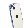 Durukar®   iPhone 15  Lensli Silikon - Açık Mavi