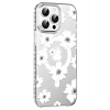Durukar®   iPhone 15 Pro Floral Magsafe Kapak - Beyaz