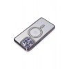 Durukar®  iPhone 15 Pro Max Kılıf Joke Simli Magneticsafe Kılıf - Derin Mor