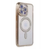 Durukar®  iPhone 15 Pro Max Kılıf Joke Simli Magneticsafe Kılıf - Gold
