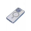 Durukar®  iPhone 15 Pro Max Kılıf Joke Simli Magneticsafe Kılıf - Mavi