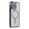 Durukar®  iPhone 15 Pro Max Kılıf Joke Simli Magneticsafe Kılıf - Siyah