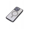 Durukar®  iPhone 15 Pro Max Kılıf Joke Simli Magneticsafe Kılıf - Siyah