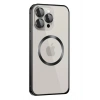 Durukar®  iPhone 15 Pro Max Kılıf Metal Bumper Magneticsafe Kapak - Siyah