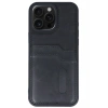 Durukar®  iPhone 15 Pro Max Kılıf Sara Kartvizitli Deri Kılıf - Siyah