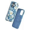 Durukar®  iPhone 16 Flower Series Magsafe Kapak - Mavi