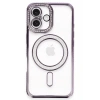 Durukar®  iPhone 16 Kılıf Joke Simli Magneticsafe Kılıf - Derin Mor