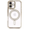 Durukar®  iPhone 16 Kılıf Joke Simli Magneticsafe Kılıf - Gold